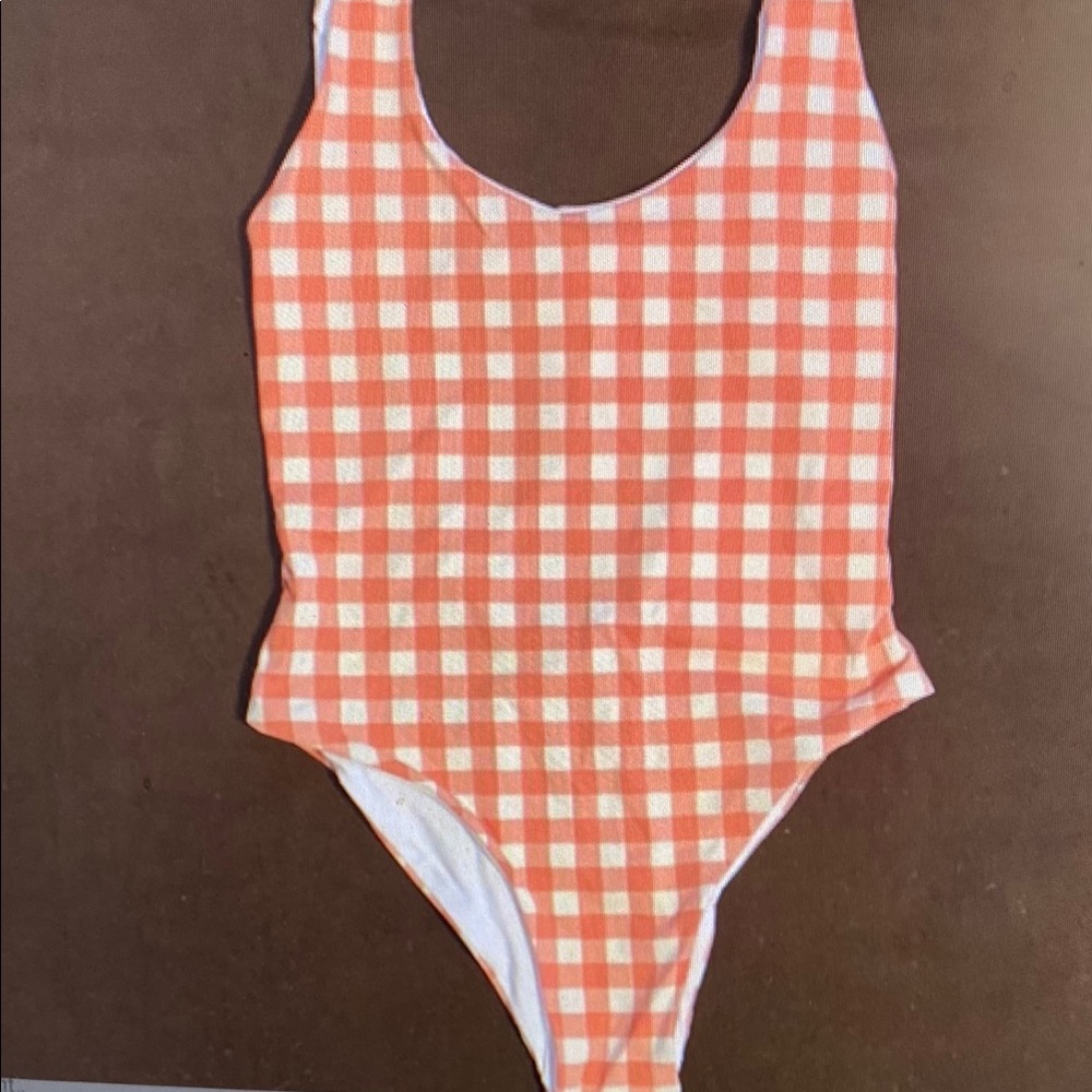 Lulu’s Pink and White One-Piece Swimsuit
